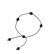 Burmese Black Jadeite Four Points Silk Bracelet