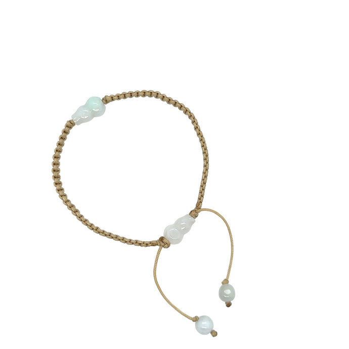 Burmese Jadeite Capture and Release Gourd Silk Bracelet