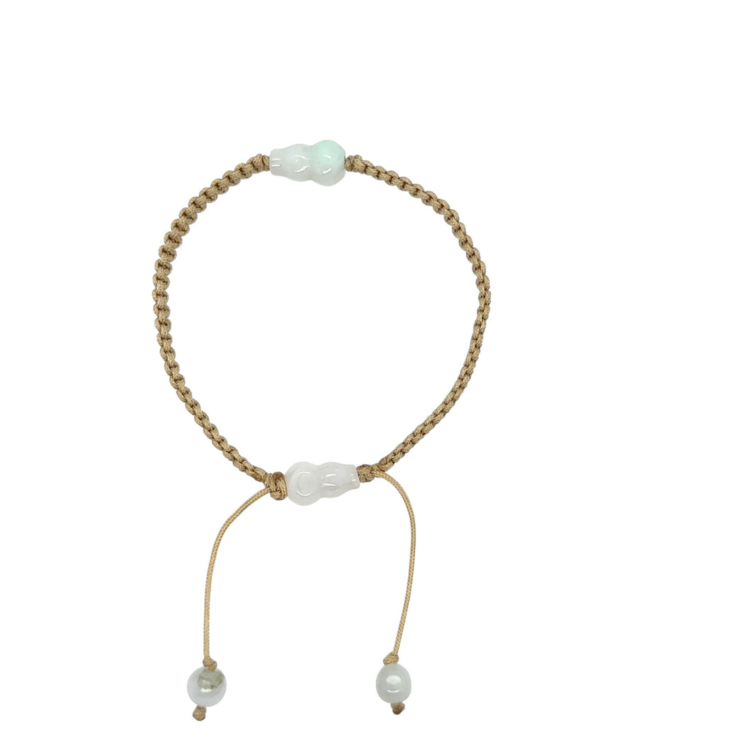 Burmese Jadeite Capture and Release Gourd Silk Bracelet
