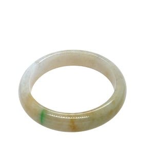 Burmese Icy Honey Tri Color Jadeite Comfort Fit Bangle