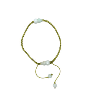 Burmese Jadeite Capture and Release Gourd Silk Bracelet