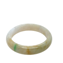 Burmese Icy Honey Tri Color Jadeite Comfort Fit Bangle