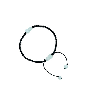 Burmese Jadeite Capture and Release Gourd Silk Bracelet