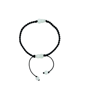 Burmese Jadeite Capture and Release Gourd Silk Bracelet
