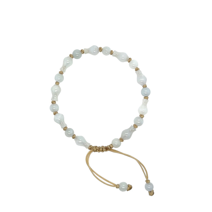 Burmese Jadeite Treasure Vase Silk Bracelet