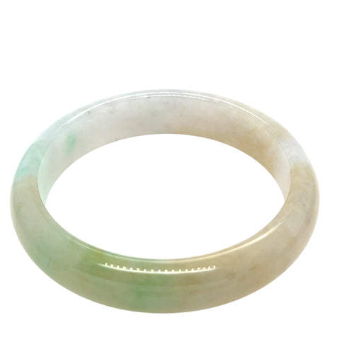 Burmese Icy Honey Tri Color Jadeite Comfort Fit Bangle
