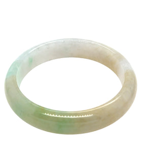 Burmese Icy Honey Tri Color Jadeite Comfort Fit Bangle