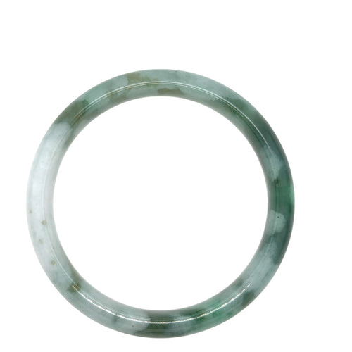 Burmese Blue Green Gray Honey Jadeite Comfort Fit Bangle