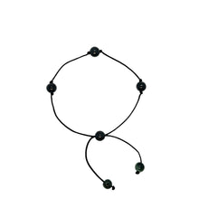 Burmese Black Jadeite Four Points Silk Bracelet
