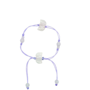 Burmese Jadeite Bat and Treasure Vase Four Points Silk Bracelet