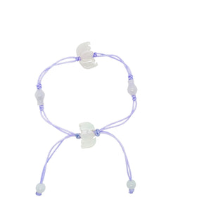 Burmese Jadeite Bat and Treasure Vase Four Points Silk Bracelet