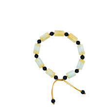 Burmese Honey Blue Bi Color Jadeite Men's Grounding Silk Bracelet