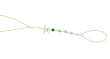 14kt YG Burmese Jadeite Chakra Diamond Star Hand Wristlet