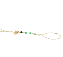 14kt YG Burmese Jadeite Chakra Diamond Star Hand Wristlet