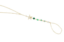 14kt YG Burmese Jadeite Chakra Diamond Star Hand Wristlet