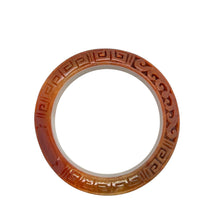 Burmese Red Jadeite Carved Phoenix, Gold Coins & Double Happiness Asymmetrical Comfort Fit Bangle