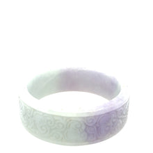 Burmese Lavender Green Jadeite Garden Storyboard 20mm Wide Comfort Fit Bangle