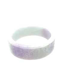 Burmese Lavender Green Jadeite Garden Storyboard 20mm Wide Comfort Fit Bangle
