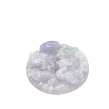 Burmese Lavender Jadeite Dragon Phoenix, Yin & Yang, Male & Female Carving
