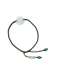Burmese Jadeite Ancient Coin Men's Silk Bracelet