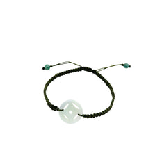 Burmese Jadeite Ancient Coin Men's Silk Bracelet