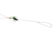 14kt WG, Burmese Tri-Color Jadeite Dragonfly Paired w/Yellow Diamond Briolette & Diamond Drop Hand Wristlet