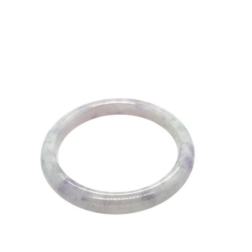 Burmese Icy Lavender Platinum Jadeite Comfort Fit Bangle