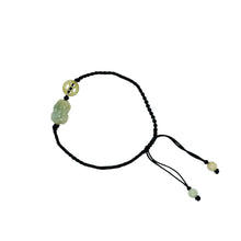 Mini Burmese Jadeite Pei Yao/Pixiu and Coin Silk Bracelet