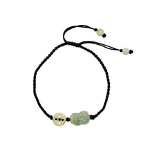 Mini Burmese Jadeite Pei Yao/Pixiu and Coin Silk Bracelet