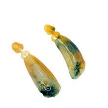 Burmese Icy Tri-Color Emperor Yellow Jadeite Lotus & Ruyi Interlocking Pendant