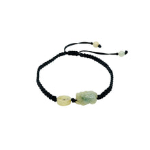 Mini Burmese Jadeite Pei Yao/Pixiu and Coin Silk Bracelet