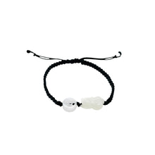 Mini Burmese Jadeite Pei Yao/Pixiu and Coin Silk Bracelet