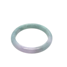 Burmese Lavender Sea Foam Blue Jadeite Comfort Fit Bangle