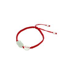 Mini Burmese Jadeite Pei Yao/Pixiu and Coin Silk Bracelet