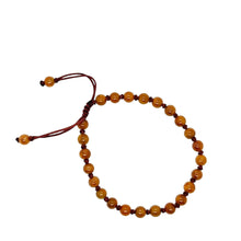 Burmese 5mm Orange Jadeite Men's Mala Silk Bracelet