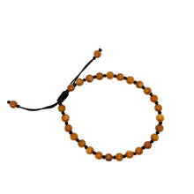 Burmese 5mm Orange Jadeite Men's Mala Silk Bracelet