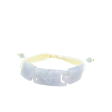 Burmese Lavender Jadeite Carved Bat Interlocking Silk Bracelet