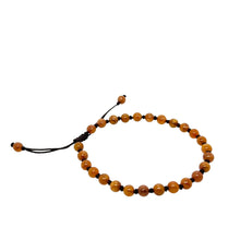 Burmese 5mm Orange Jadeite Men's Mala Silk Bracelet