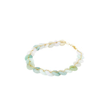 14kt YG Burmese Icy Pastel Jadeite Mini Coin Bracelet
