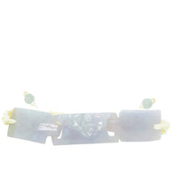 Burmese Lavender Jadeite Carved Bat Interlocking Silk Bracelet