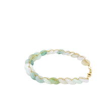 14kt YG Burmese Icy Pastel Jadeite Mini Coin Bracelet