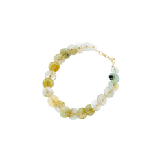 14kt YG Burmese Jadeite Mini Coin Bracelet