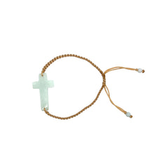 Burmese Jadeite Cross Silk Bracelet