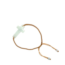 Burmese Jadeite Cross Silk Bracelet
