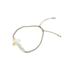 Burmese Jadeite Cross Silk Bracelet