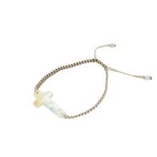Burmese Jadeite Cross Silk Bracelet