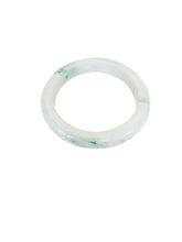 Burmese Jadeite Moss in Snow Comfort Fit Bangle