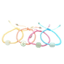 Burmese Jadeite Cherry Blossom Happiness Children's Silk Bracelet