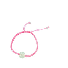 Burmese Jadeite Cherry Blossom Happiness Children's Silk Bracelet