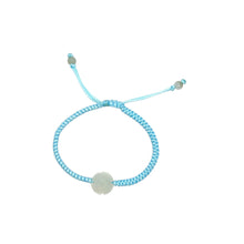 Burmese Jadeite Cherry Blossom Happiness Children's Silk Bracelet